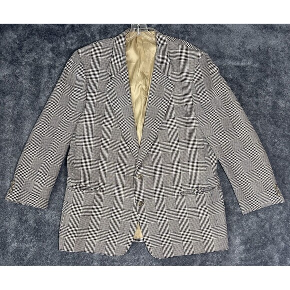 Valentino Uomo Men's Blazer 100% Virgin Wool Glen Plaid Italy Neiman Marcus 44R - Picture 1 of 14